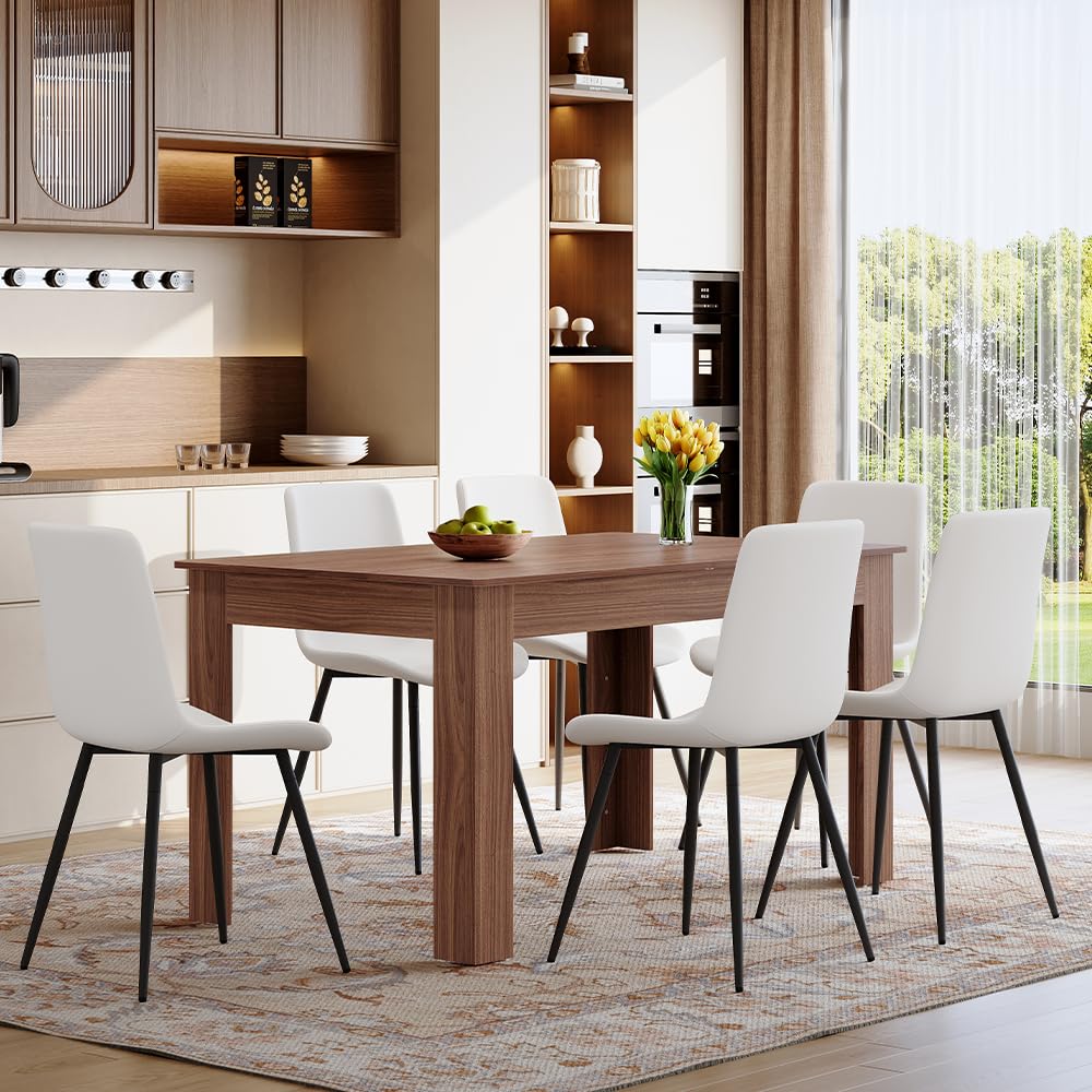Large Walnut Dining Table Set for 6-10 People