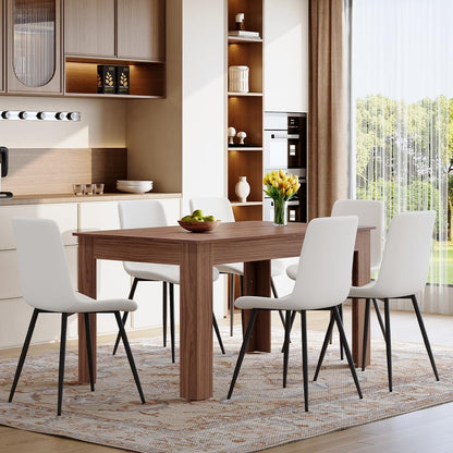 Large Walnut Dining Table Set for 6-10 People