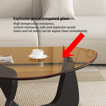 Modern Abstract Glass Coffee Table for Living Room