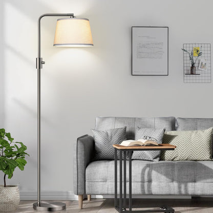 Modern Arc Floor Lamp with Linen Shade