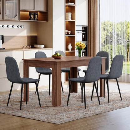 Large Walnut Dining Table Set for 6-10 People