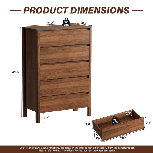 Furniway Mid-Century Modern Dresser for Bedroom