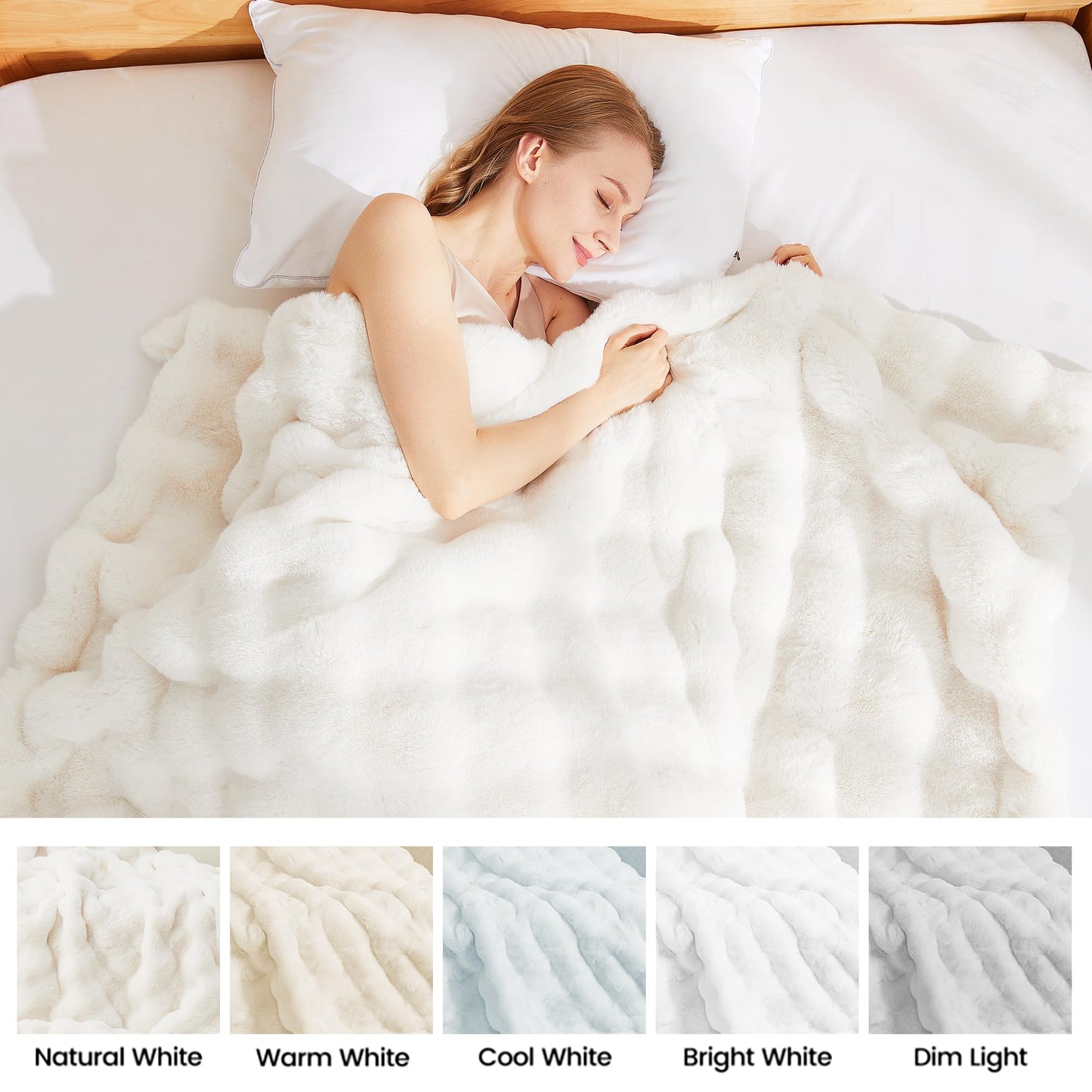 Luxury Faux Fur Bubble Throw Blanket