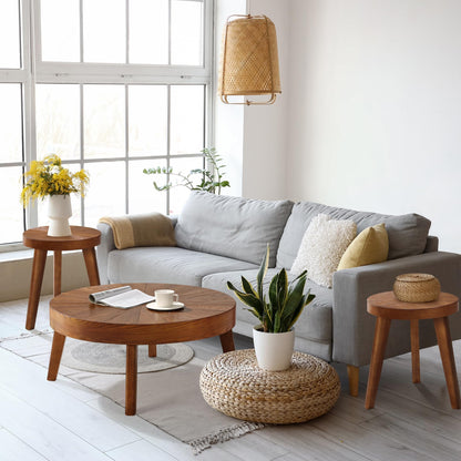 Farmhouse Round Nesting Coffee Table Set of 3