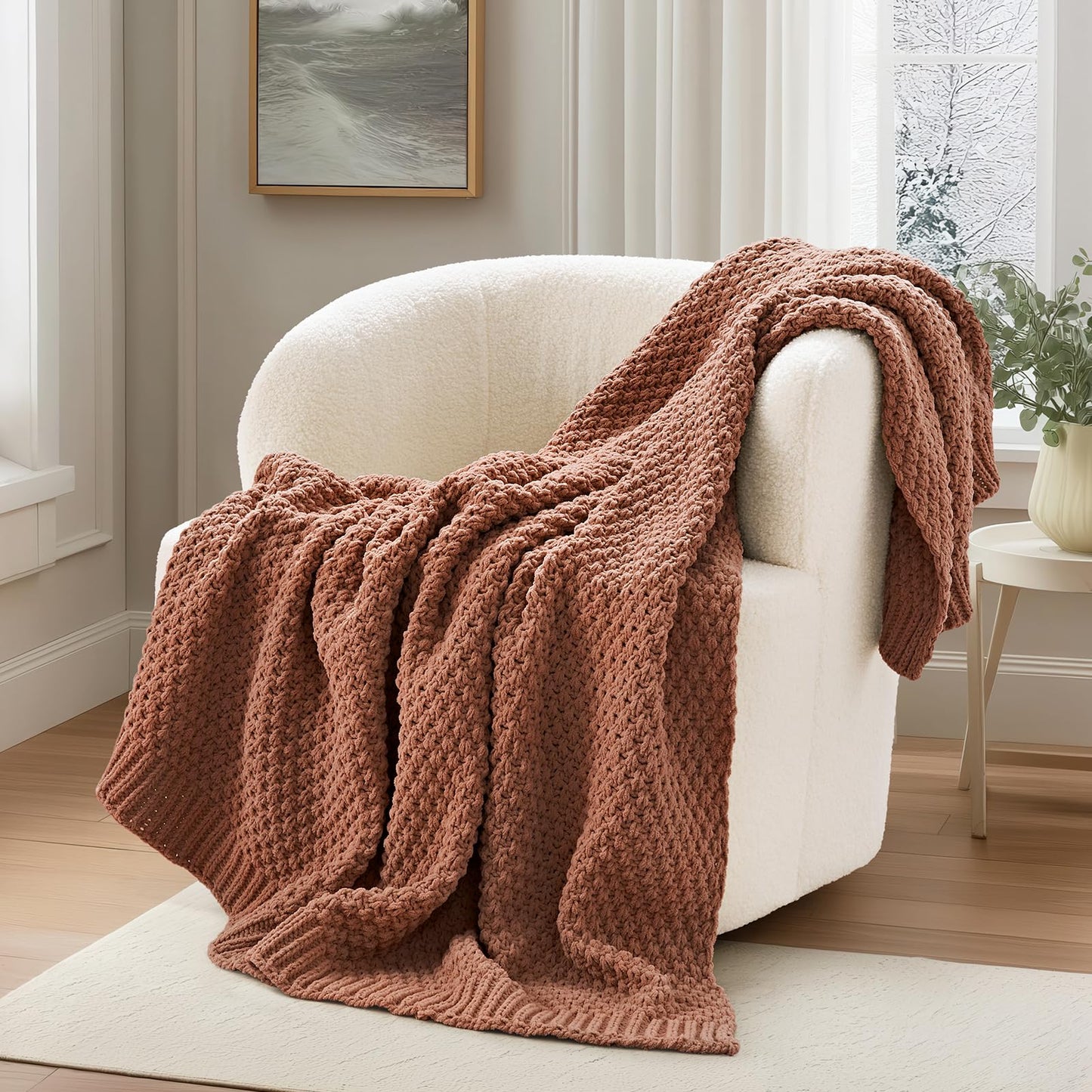 EVERGRACEHOME Chunky Chenille Throw Blankets