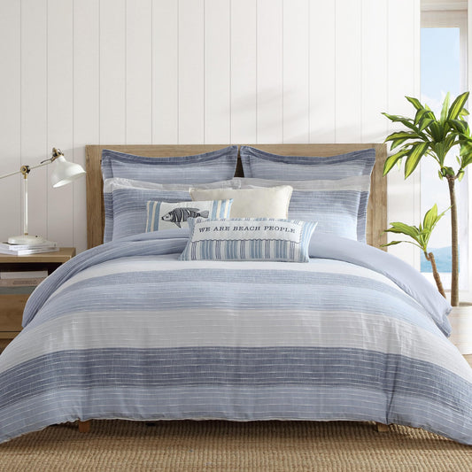 Reversible Cotton Sand Stripe Bedding Set