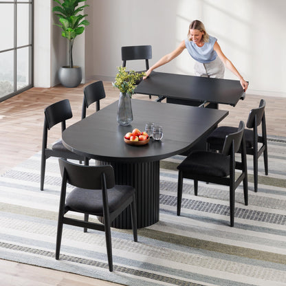 Solid Wood Extendable Round Dining Table Set