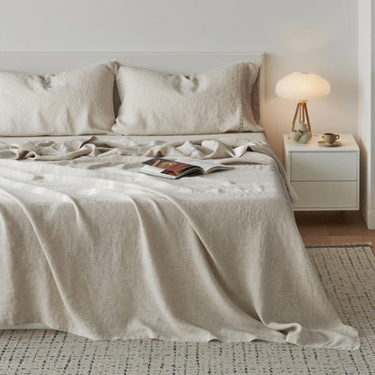 Simple&Opulence Linen Sheet Set 4pcs Embroidery