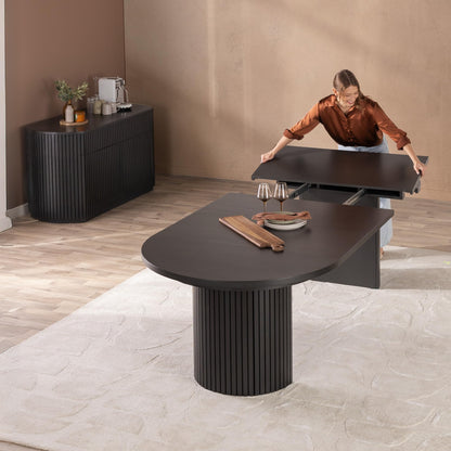 Solid Wood Extendable Round Dining Table Set