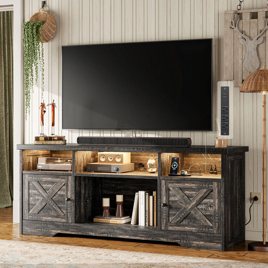Casaottima Farmhouse TV Stand for 65 Inch TV