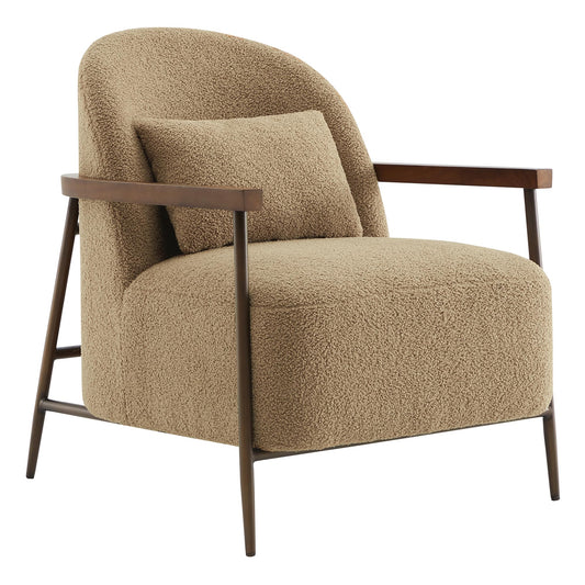 360° Swivel Barrel Accent Chair with Lumbar Pillow
