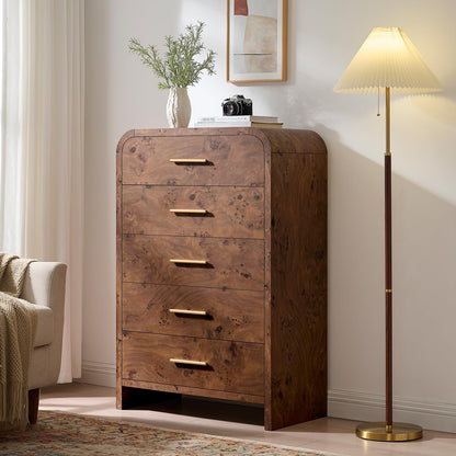 Modern Curved Drawer Dresser TV Stand