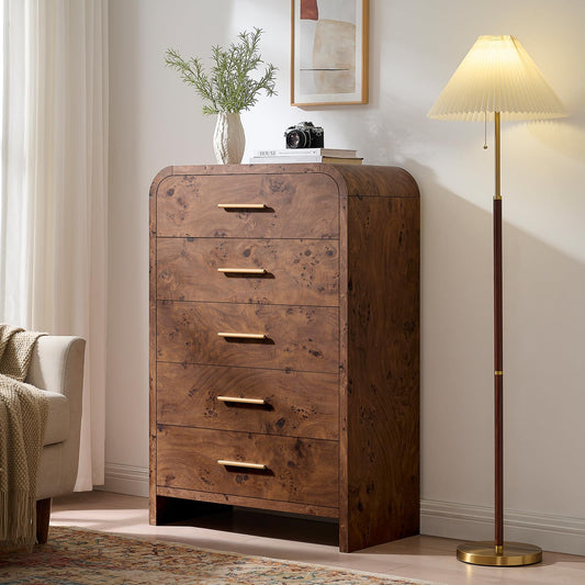 Modern Curved Drawer Dresser TV Stand
