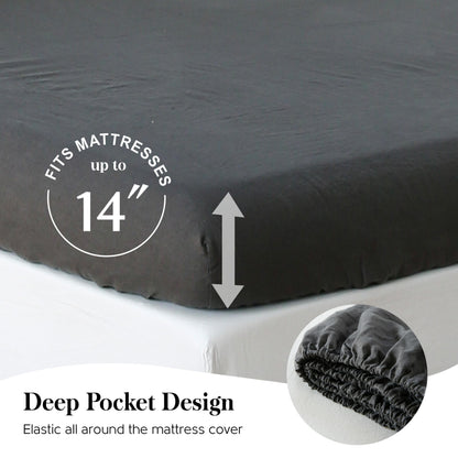 Simple&Opulence Linen Sheet Set 4pcs Embroidery