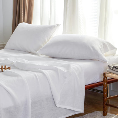 Simple&Opulence Linen Sheet Set 4pcs Embroidery