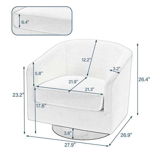 UIXE Swivel Barrel Chair
