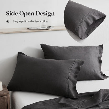 Simple&Opulence Linen Sheet Set 4pcs Embroidery
