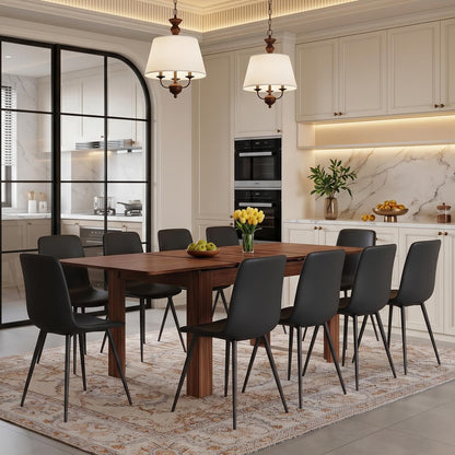 Large Walnut Dining Table Set for 6-10 People