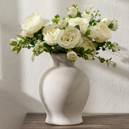 7.2" Rustic Terracotta Decorative Ceramic Vase