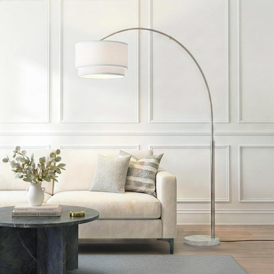 Modern Arc Floor Lamp with Marble Base