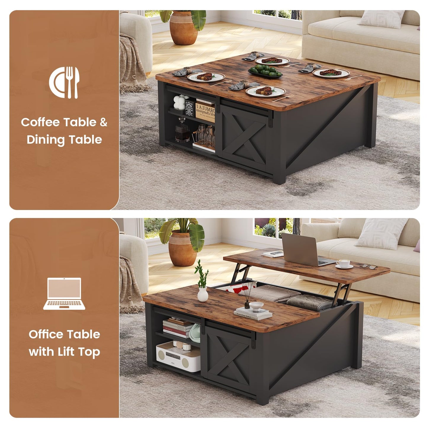 SEDETA Lift Top Coffee Table