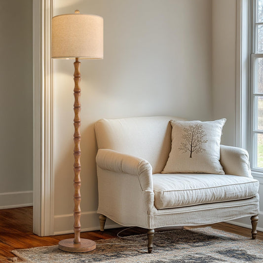 BOBOMOMO 62" Rustic Floor Lamp for Living Room