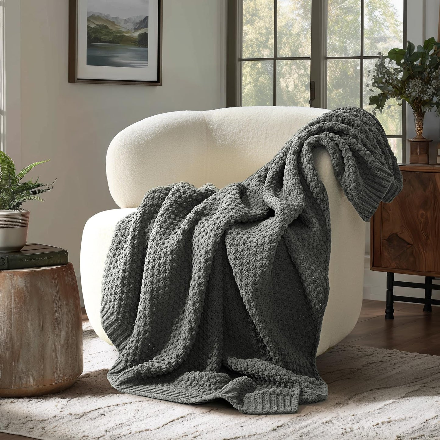 EVERGRACEHOME Chunky Chenille Throw Blankets