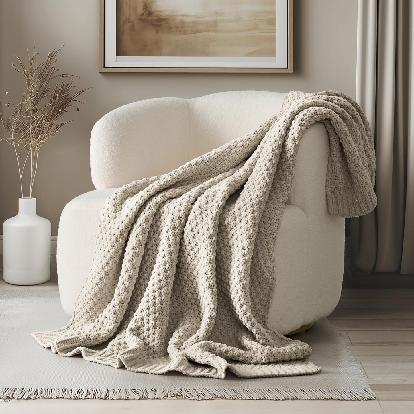 EVERGRACEHOME Chunky Chenille Throw Blankets