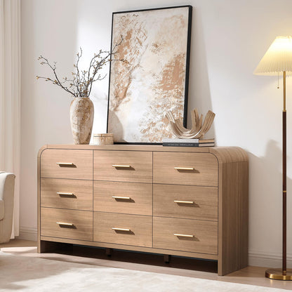 Modern Curved Drawer Dresser TV Stand