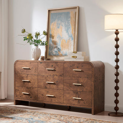 Modern Curved Drawer Dresser TV Stand