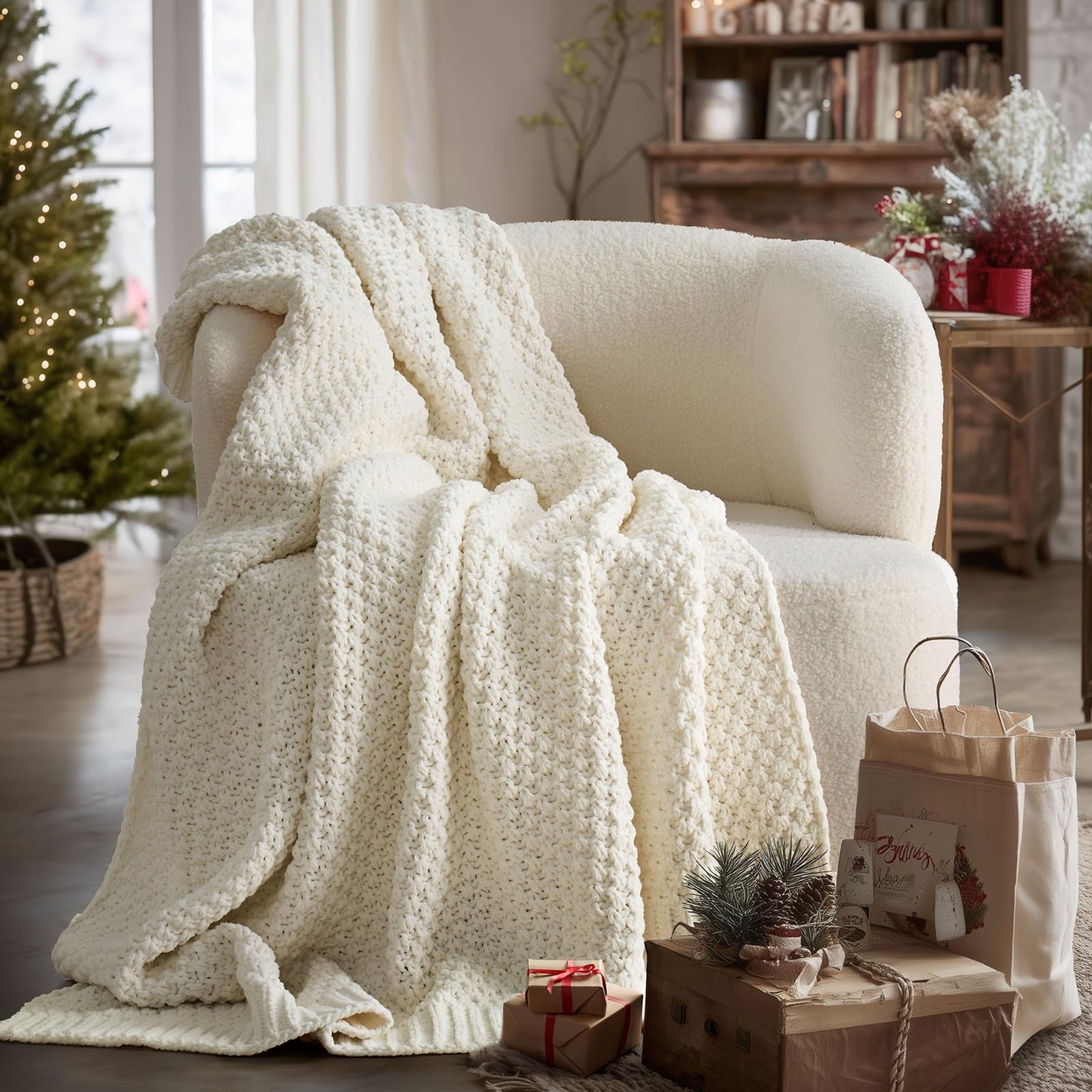 EVERGRACEHOME Chunky Chenille Throw Blankets