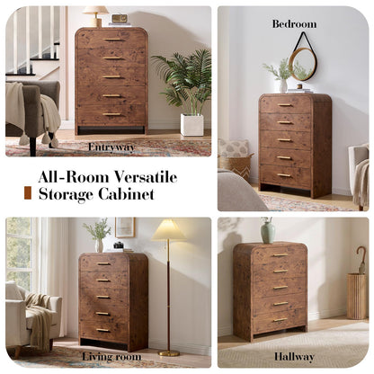 Modern Curved Drawer Dresser TV Stand