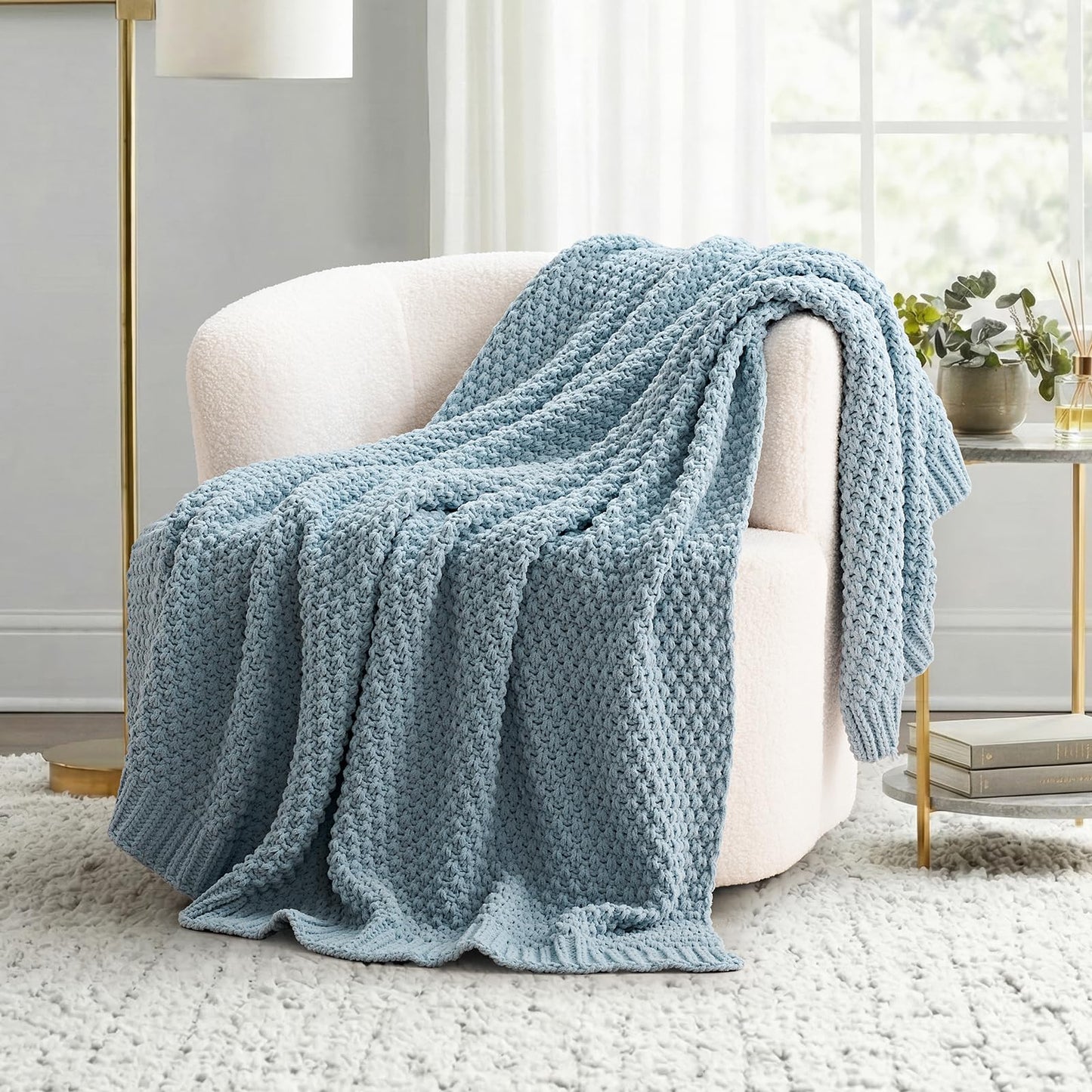 EVERGRACEHOME Chunky Chenille Throw Blankets