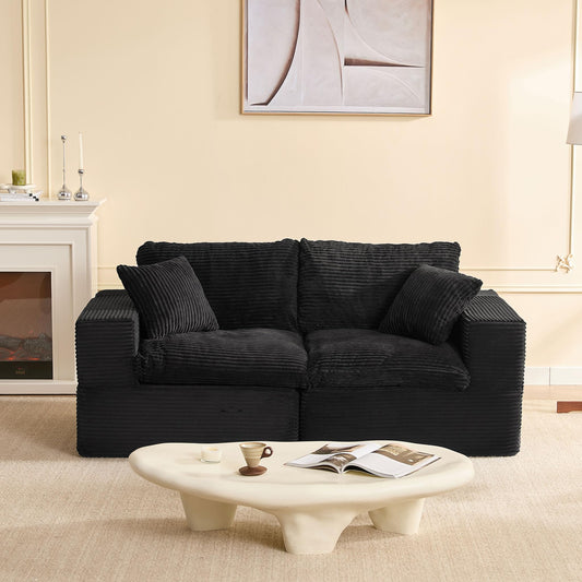Corduroy Modular Cloud Sectional Sleeper Sofa