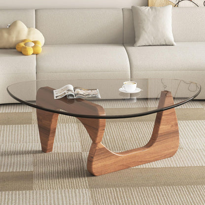 Modern Abstract Glass Coffee Table for Living Room