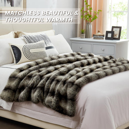 Luxury Double-Sided Faux Fur Throw Blanket