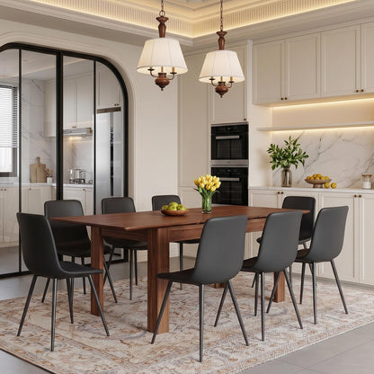 Large Walnut Dining Table Set for 6-10 People