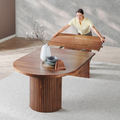 Solid Wood Extendable Round Dining Table Set