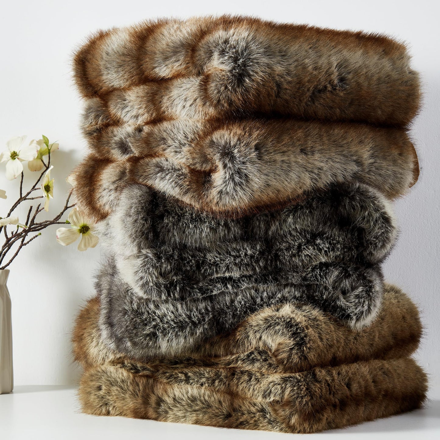 Luxury Double-Sided Faux Fur Throw Blanket