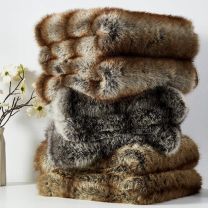 Luxury Double-Sided Faux Fur Throw Blanket