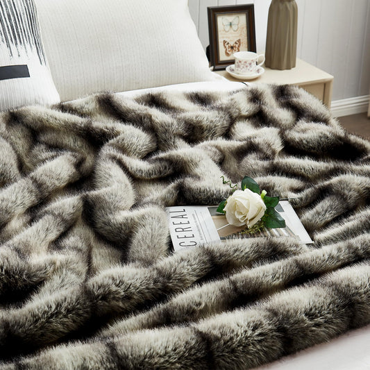 Luxury Double-Sided Faux Fur Throw Blanket
