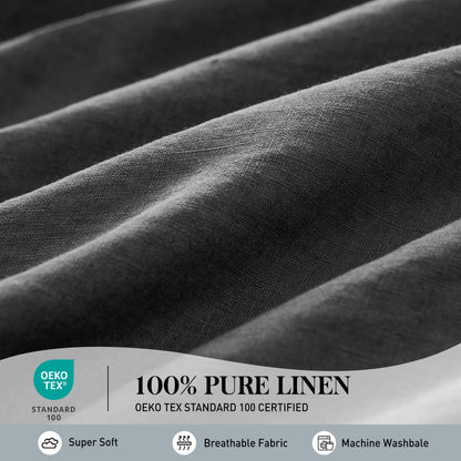 Simple&Opulence Linen Sheet Set 4pcs Embroidery