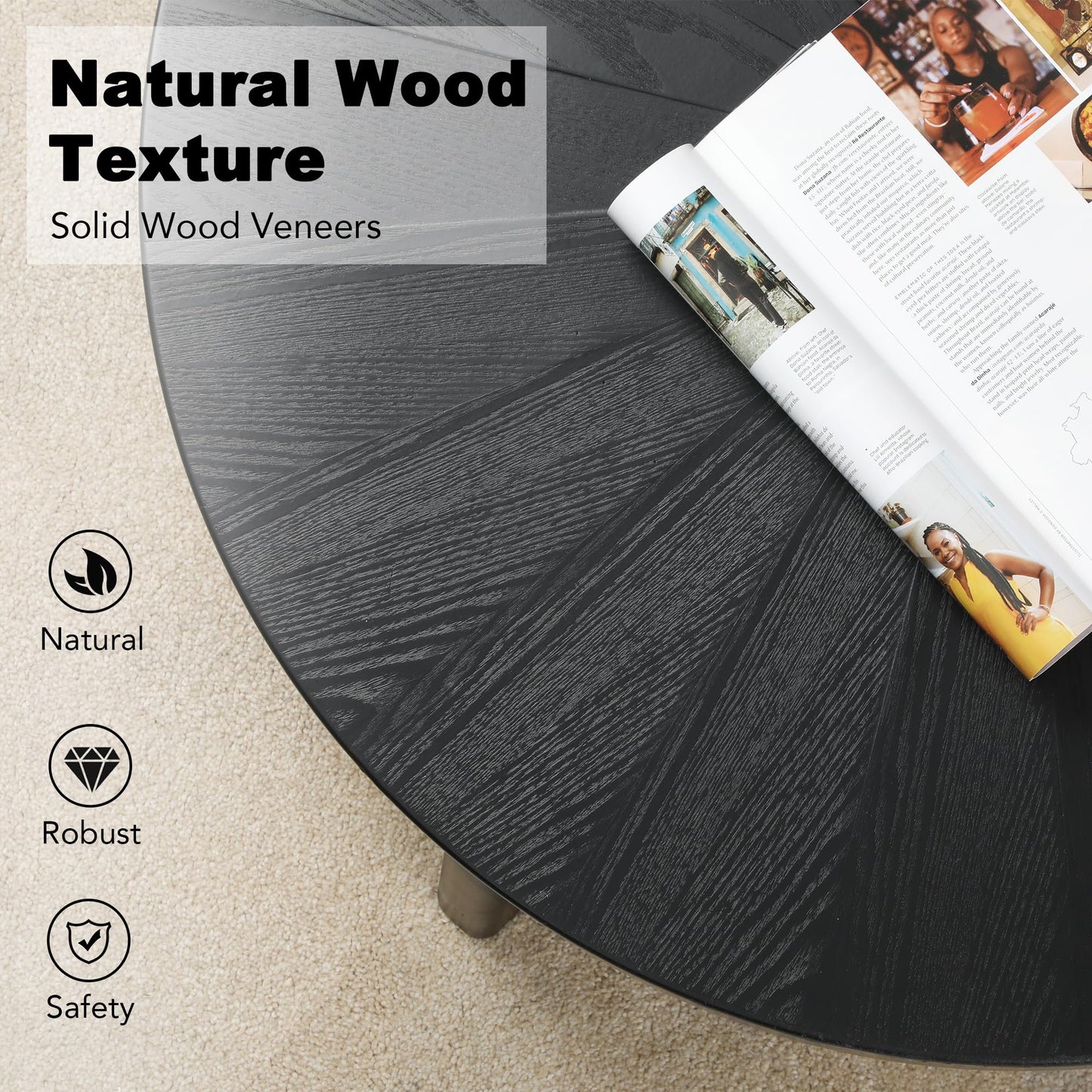 Farmhouse Round Nesting Coffee Table Set of 3