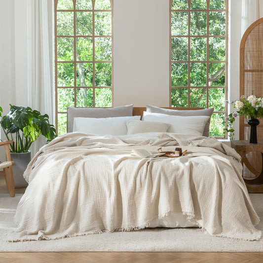 100% Cotton Muslin Gauze Throw Blanket